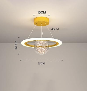 Plafonnier Annulaire Doré à Sphère Lumineuse - SOLARIA