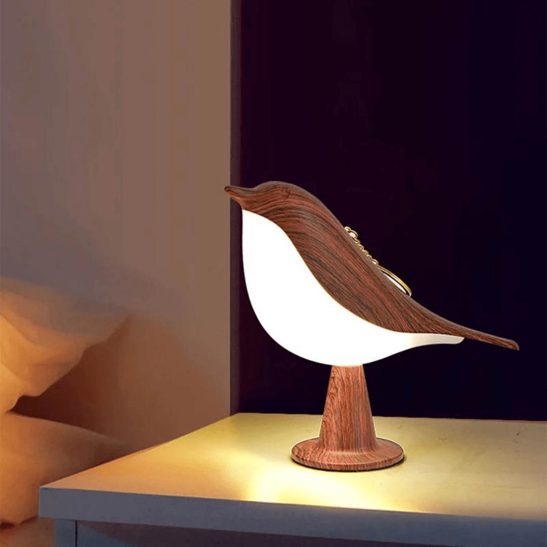 Lampe Oiseau Tactile en Bois Élégant - NESTALUX