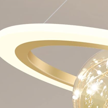 Plafonnier Annulaire Doré à Sphère Lumineuse - SOLARIA